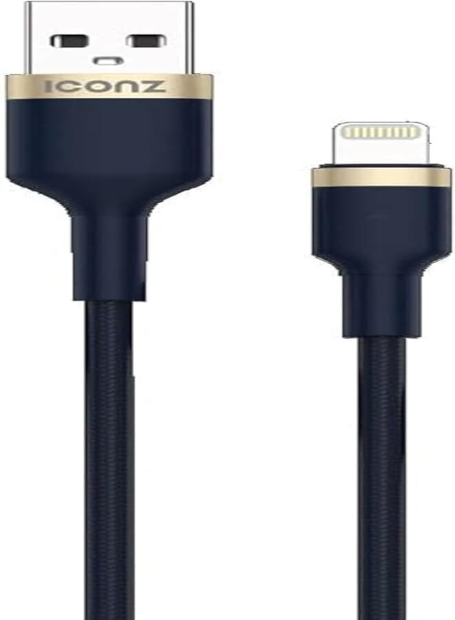 Iconz Braided Lightning Cable Navy Gold 1M